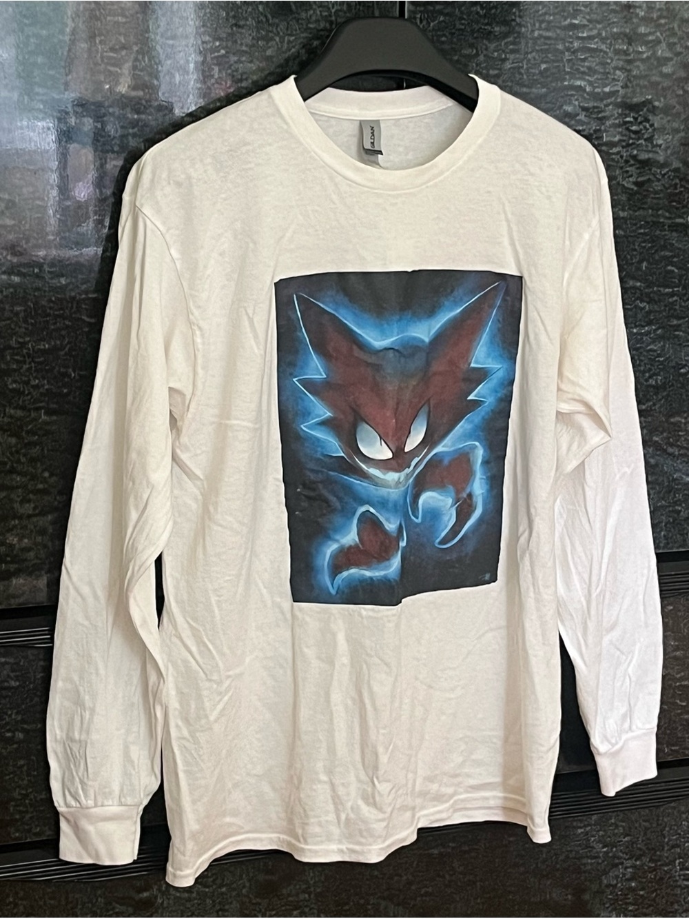 Gildan “Gangar” Pokémon Heavy Cotton White Crewneck Long-Sleeve Tee-NWOT